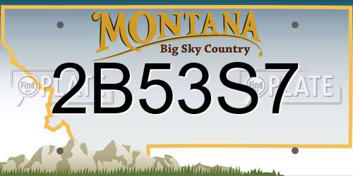 2B53S7 Montana License Plate