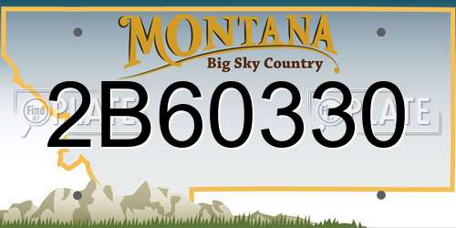 2B60330 Montana License Plate