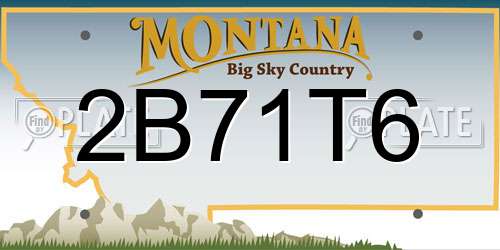 2B71T6 Montana License Plate