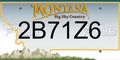 2B71Z6 Montana License Plate