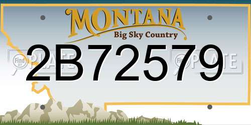 2B72579 Montana License Plate