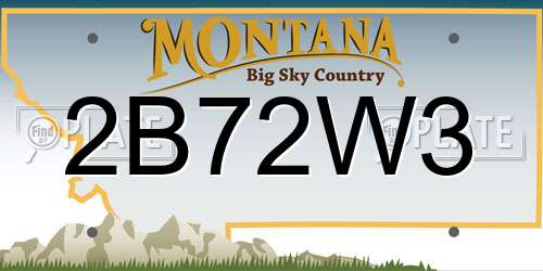 2B72W3 Montana License Plate