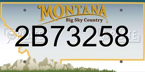 2B73258 Montana License Plate