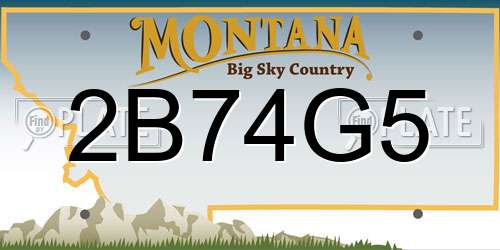 2B74G5 Montana License Plate