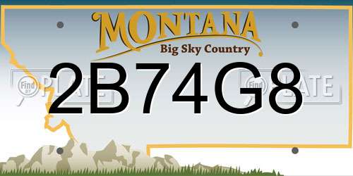 2B74G8 Montana License Plate
