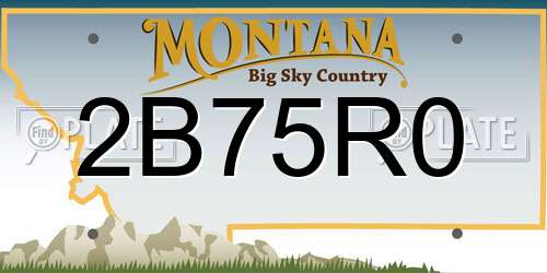 2B75R0 Montana License Plate