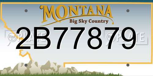 2B77879 Montana License Plate