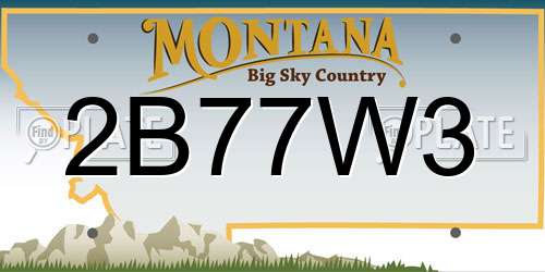 2B77W3 Montana License Plate
