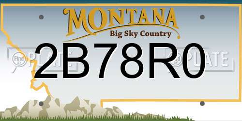 2B78R0 Montana License Plate