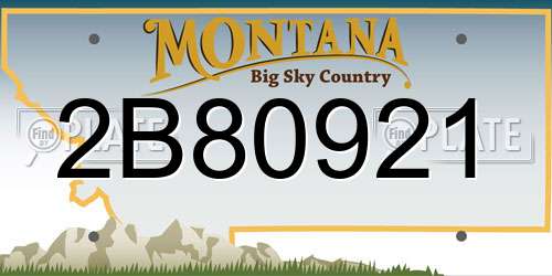 2B80921 Montana License Plate
