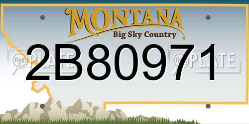 2B80971 Montana License Plate