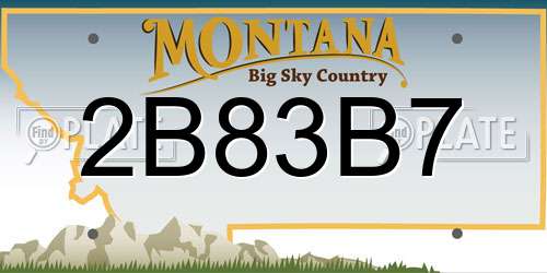 2B83B7 Montana License Plate