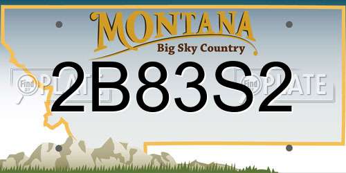 2B83S2 Montana License Plate