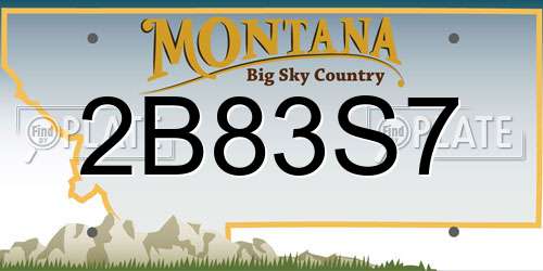 2B83S7 Montana License Plate