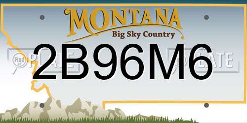 2B96M6 Montana License Plate