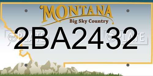 2BA2432 Montana License Plate