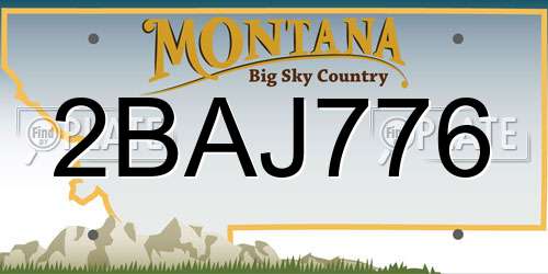 2BAJ776 Montana License Plate