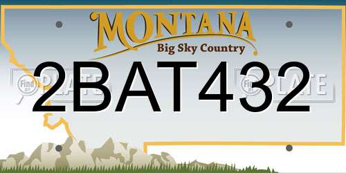 2BAT432 Montana License Plate