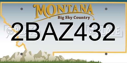 2BAZ432 Montana License Plate