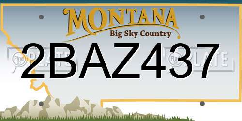 2BAZ437 Montana License Plate