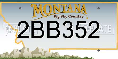 2BB352 Montana License Plate