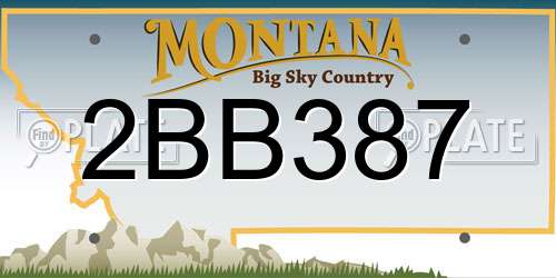 2BB387 Montana License Plate
