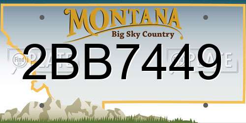 2BB7449 Montana License Plate