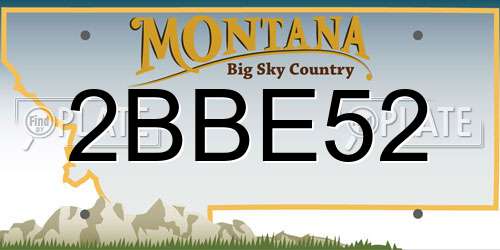 2BBE52 Montana License Plate