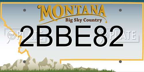 2BBE82 Montana License Plate