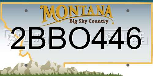 2BBO446 Montana License Plate