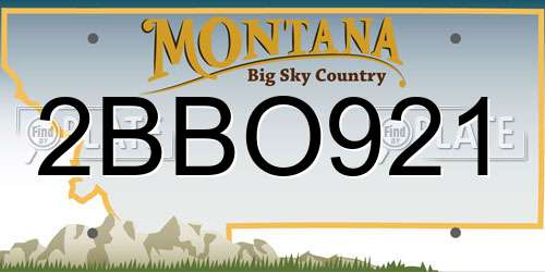 2BBO921 Montana License Plate