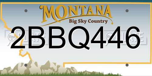 2BBQ446 Montana License Plate
