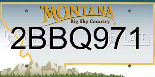 2BBQ971 Montana License Plate