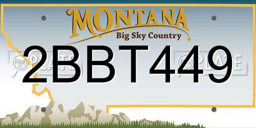 2BBT449 Montana License Plate