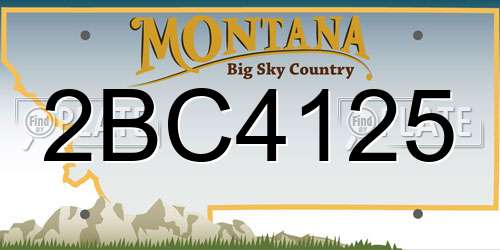 2BC4125 Montana License Plate