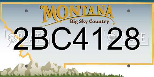 2BC4128 Montana License Plate