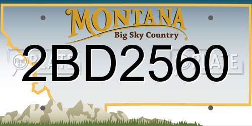 2BD2560 Montana License Plate