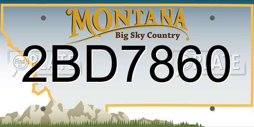 2BD7860 Montana License Plate