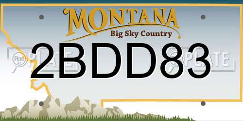 2BDD83 Montana License Plate