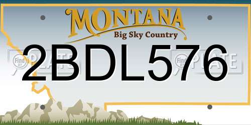 2BDL576 Montana License Plate
