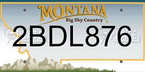 2BDL876 Montana License Plate