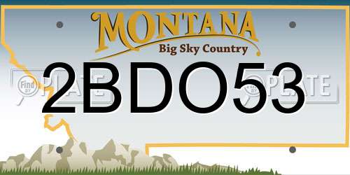 2BDO53 Montana License Plate