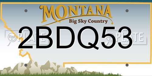 2BDQ53 Montana License Plate