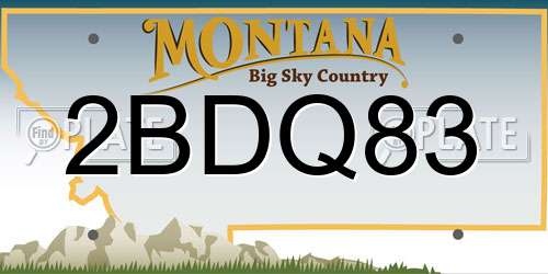 2BDQ83 Montana License Plate