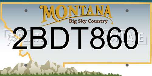 2BDT860 Montana License Plate