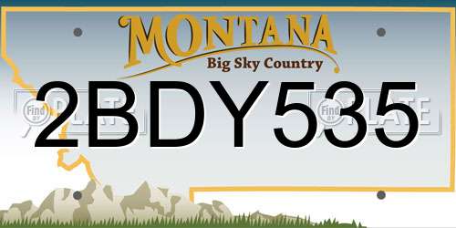2BDY535 Montana License Plate