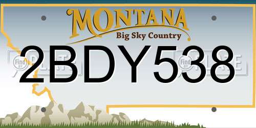 2BDY538 Montana License Plate