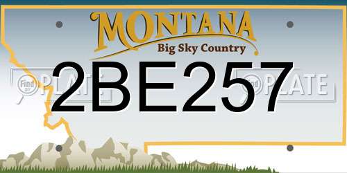 2BE257 Montana License Plate