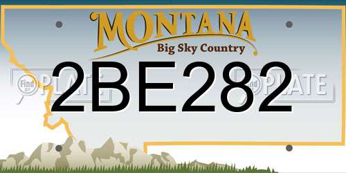 2BE282 Montana License Plate