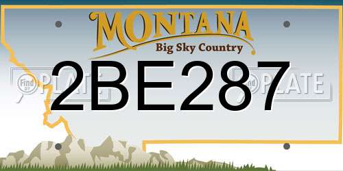 2BE287 Montana License Plate